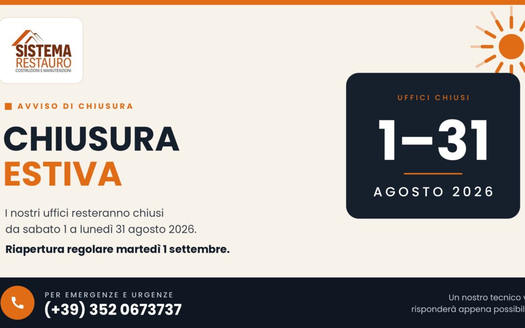 ESTATE 2026 – CHIUSURA UFFICI